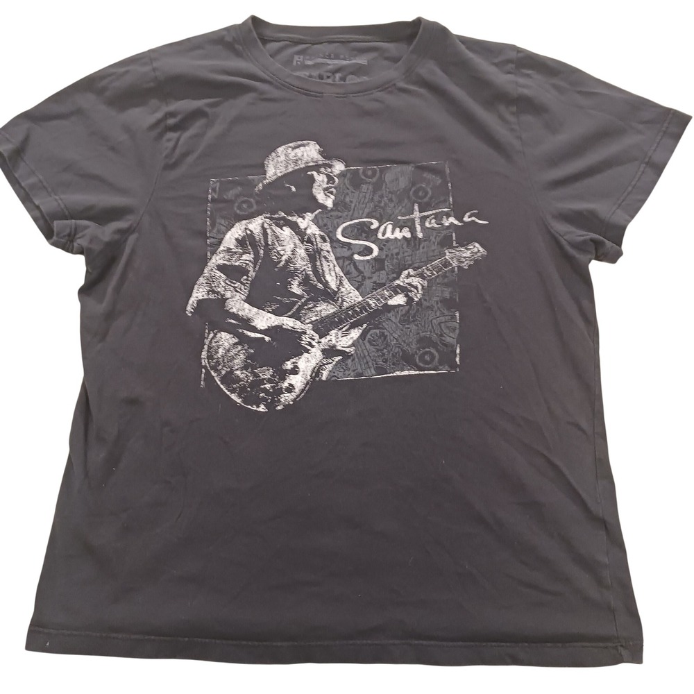 Prince Peter x Carlos Santana Graphic T-Shirt Black Rock Band Tee Mens Small